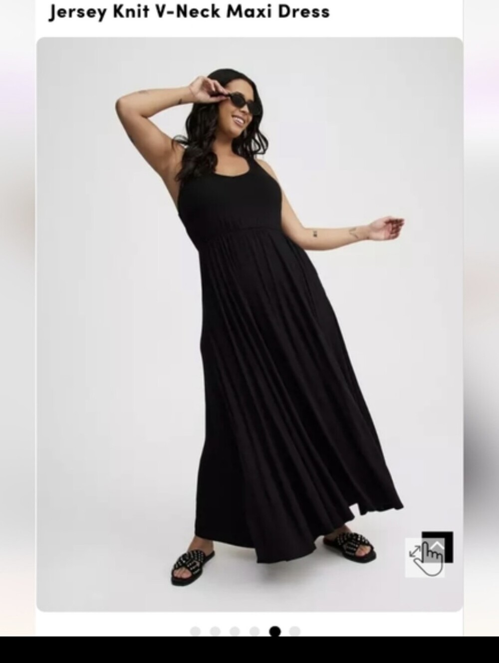 New Torrid Super Soft Dress Jersey V-Neck Maxi Dress Black Rayon Racerback Sz 1x